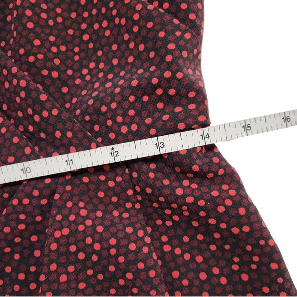 Ann Taylor Sheath Dress Black Burgundy Red Polka Dots Sleeveless Women's size 00 - Picture 10 of 11